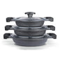 Thermoad Granite Coated Cookware Set: Lightweight, PFOA-Free Aluminum Saucepans for Energy-Saving Cooking