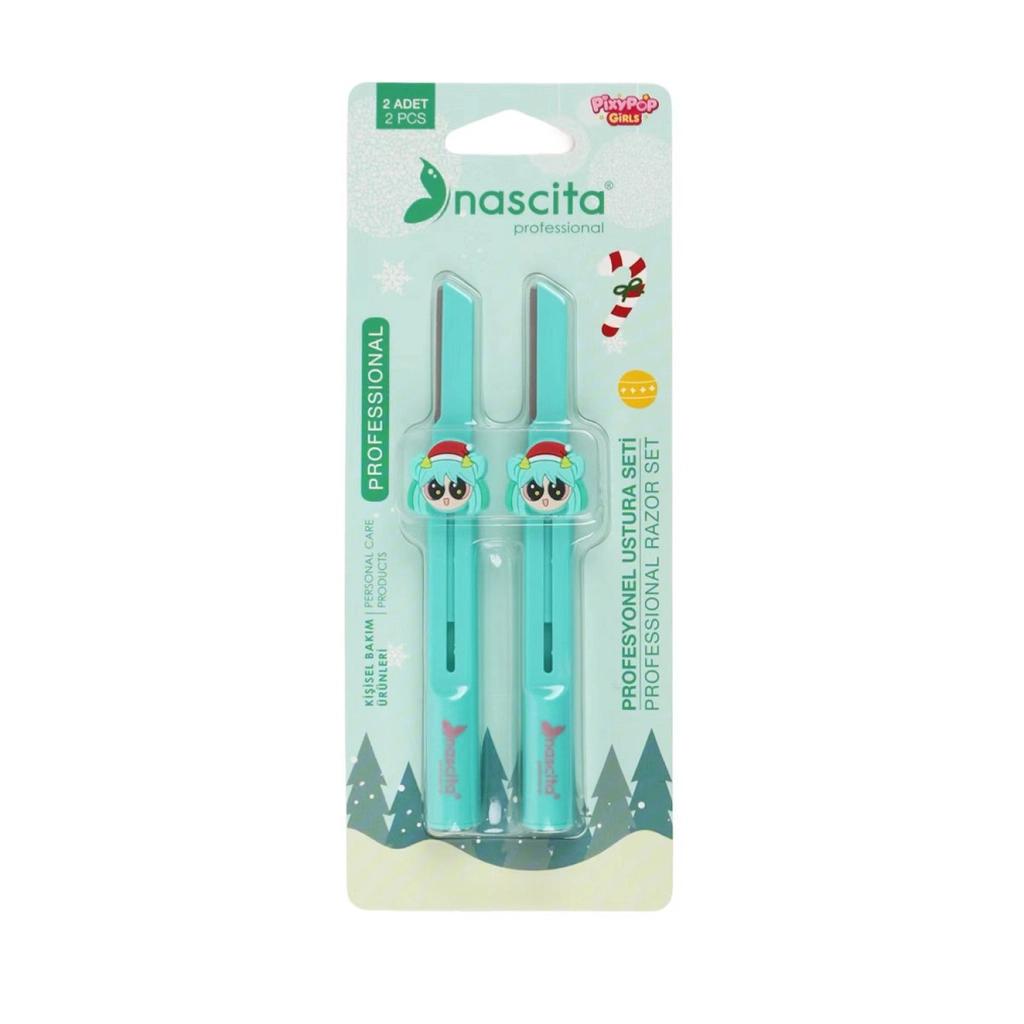 Nascita Pixy Pop Girls Eyebrow Razor Set for Precise Shaping Green