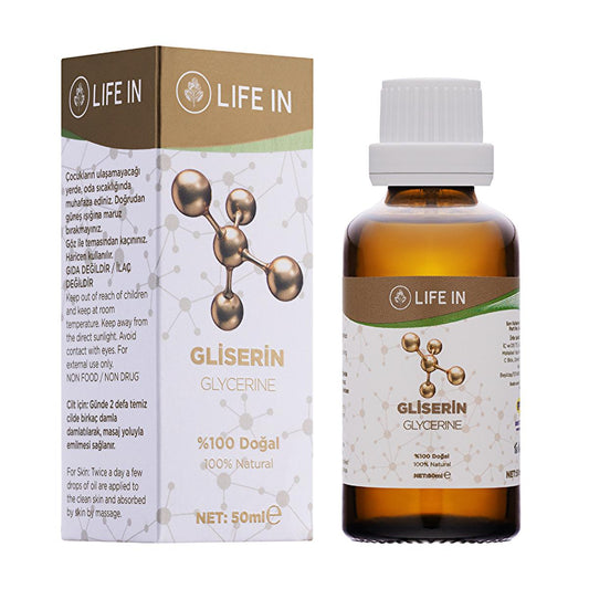 Life In Gliserin: Intense Skin Hydration & Anti-Aging Moisturizer | Natural Glycerin for Wrinkle Reduction, Sun Protection & Elasticity - 50ml