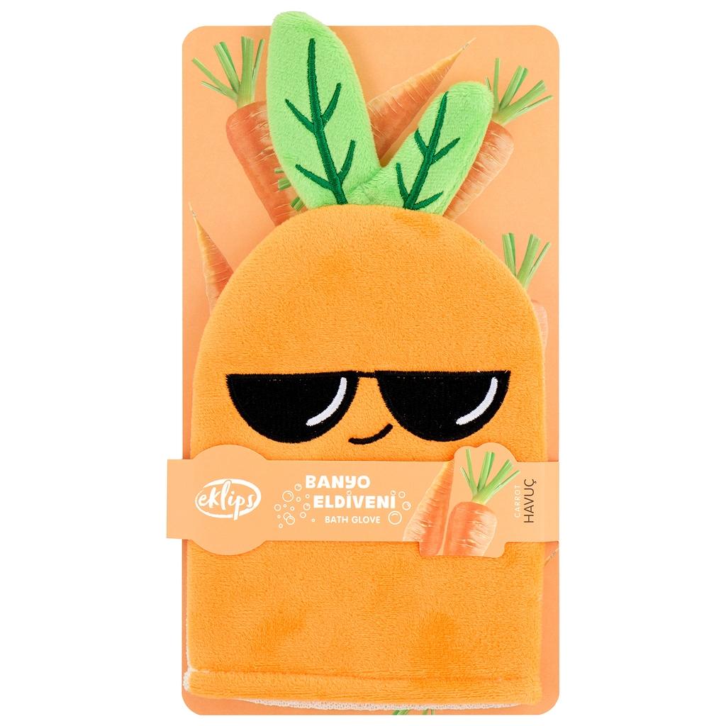 Eklips Carrot Bath Mitt for Gentle Exfoliation 1 pc