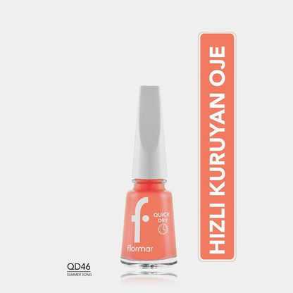 Flormar Quick Dry Nail Polish QD46 Summer Song Fast Drying