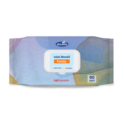 Alouette Family Wet Wipes for Gentle Cleansing 90 Count