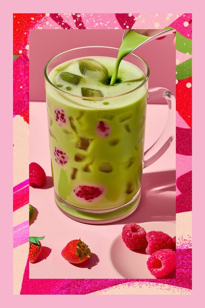Mim and More Raspberry & Strawberry Matcha Raspberry and Strawberry Flavored Matcha, 25 gr