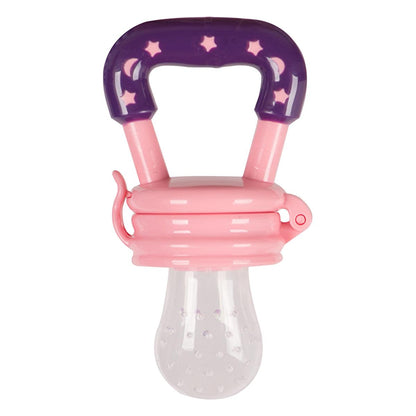 Sevi Bebe Silicone Baby Fruit Feeder & Teether: Safe Introduction to Fruit, Soothes Teething Pain - Pink, EN14372 Compliant
