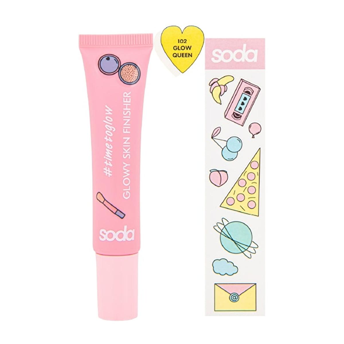 Soda Glowy Skin Finisher Highlighter Makeup Base for Radiant Glow - Long Lasting, Creamy Texture