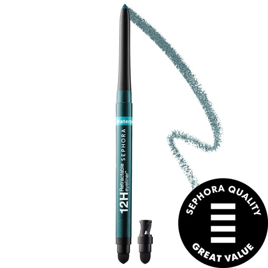 Ardell Waterproof 12HR Retractable Eyeliner Pencil - Long-Lasting, Creamy Eye Makeup for Sensitive Eyes