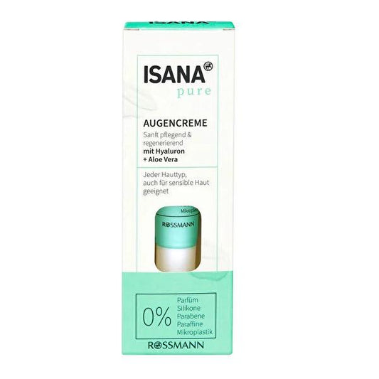 Isana Pure Eye Cream 15ml - Vegan, Hyaluronic Acid, Natural Eye Care