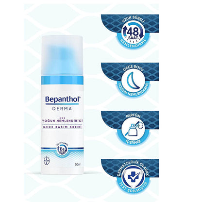 Bepanthol Derma Intensive Moisturizing Night Cream 50ml - Hydrating Formula