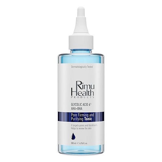 Rimu Health: Glycolic Acid AHA BHA Pore Tightening Toner - Exfoliating Facial Toner for Oily & Acne Prone Skin - Minimizing Enlarged Pores & Renewing Skin