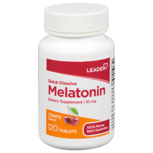 Leader™ Melatonin – 10 mg (Fast Dissolve, Cherry Flavor)