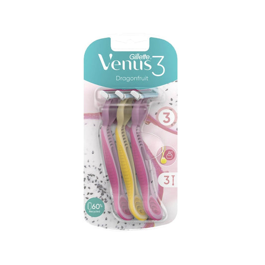 Gillette Venus Dragonfruit Razor Blades 3-Pack for Women - Precise Fit, Convenient Shaving Solution