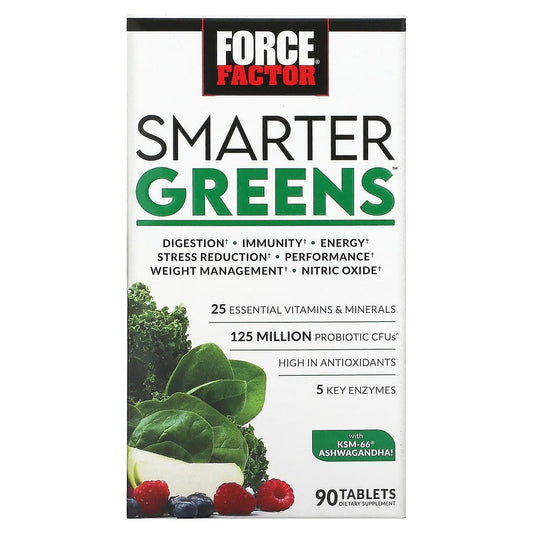 Force Factor Smarter Greens – Daily Superfood &amp; Vitality Formula (90 Tablets)