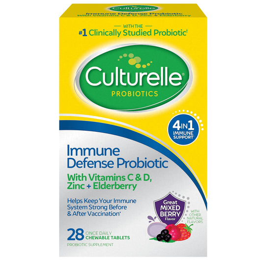 Culturelle Adult Immune Defense Probiotic + Elderberry (28 Chewable Tablets)