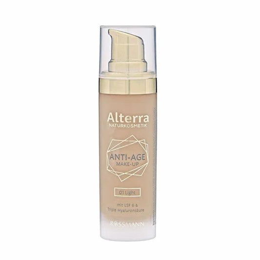 Alterra Anti-Aging Foundation: Hyaluronic Acid, Light Coverage, SPF 6 - Conceals Imperfections, Hydrates & Protects Skin