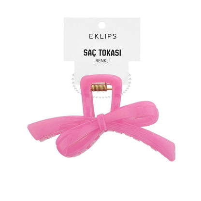 Eklips Pink Ribbon Bow Claw Clip for Secure All-Day Hold