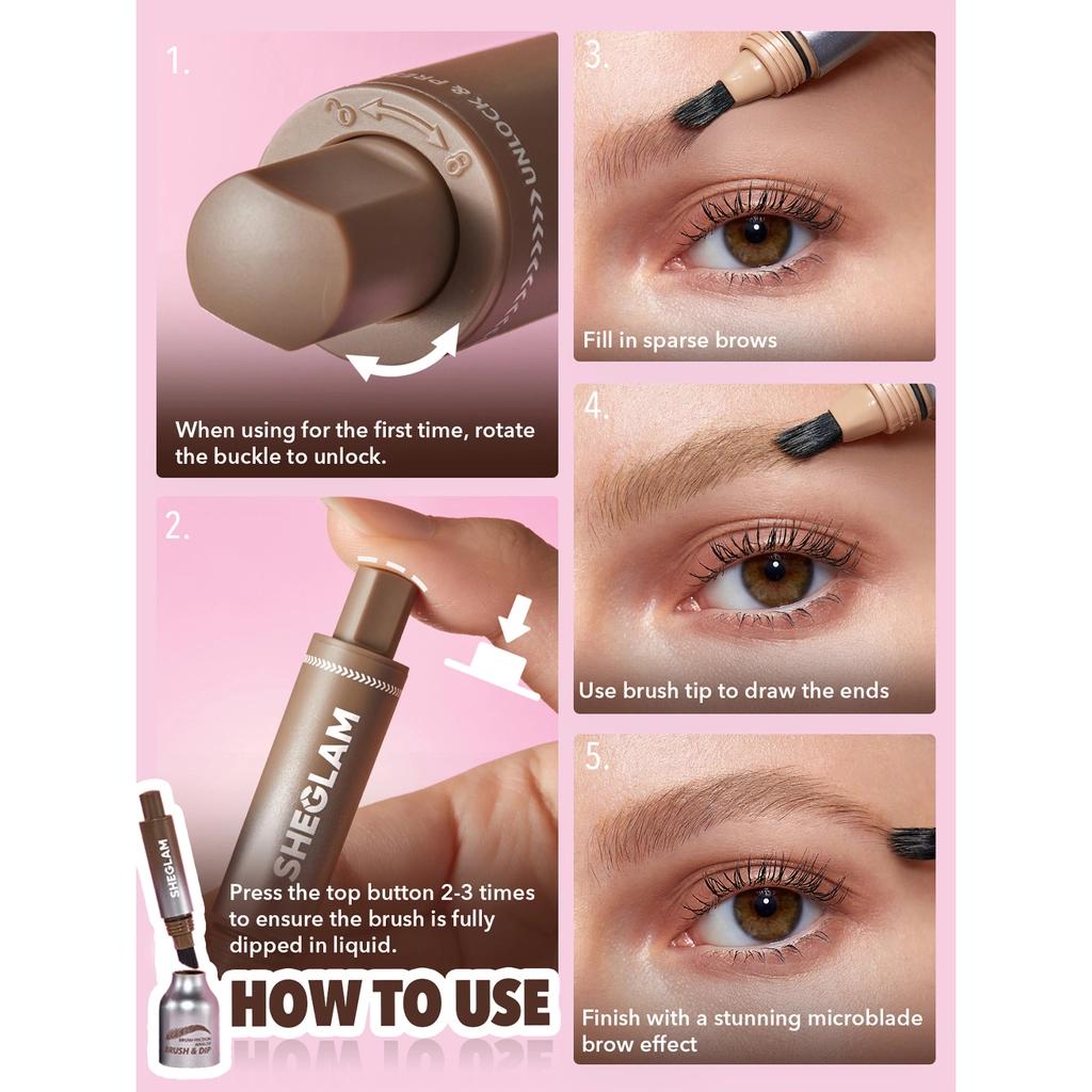Sheglam Brow-Fection Brush Dip Eyebrow Mascara in Truffle 3.5g