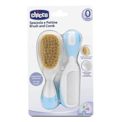Chicco Baby Hair Brush and Comb Set - Gentle Hair Care for Newborns and Infants