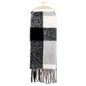 Eklips Black Grey Cream Plaid Scarf Cozy Winter Wrap