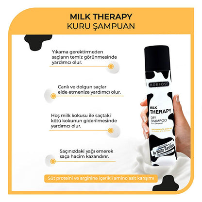 Morfose Milk Therapy Dry Shampoo - No-Rinse Hair Refreshment & Volume for All Hair Types