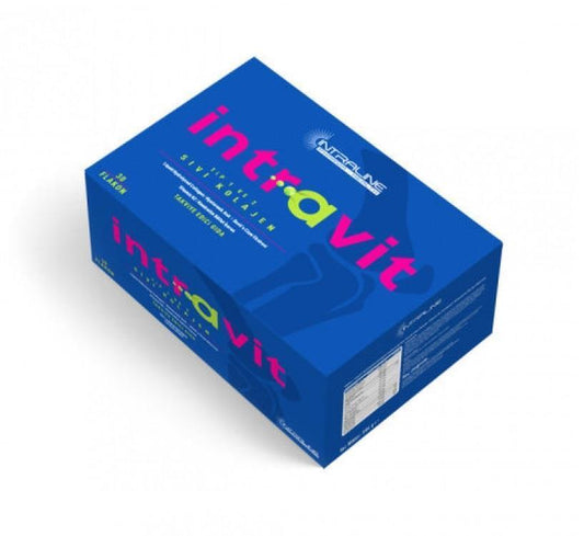 Intravit Liquid Collagen Vitamin Supplement: Type 2 Collagen, Hyaluronic Acid, Vitamin D3 & C for Joint, Bone & Skin Health - Orange Lemon Flavor, 30 Flakon