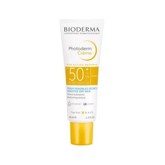 Bioderma Sunscreen Cream SPF50+ for Dry Skin - Non-Greasy, Moisturizing, Makeup Base Friendly