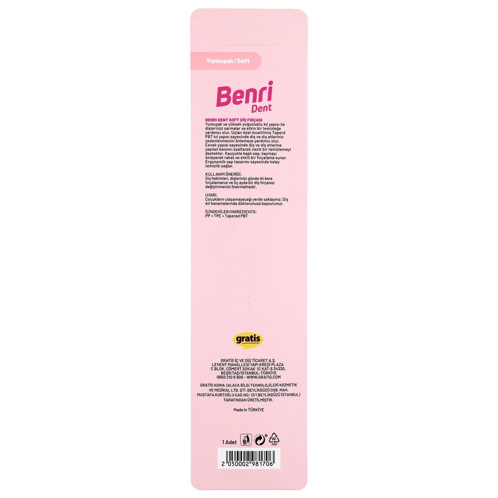 Benri Dent Soft Toothbrush Assorted 1 Count