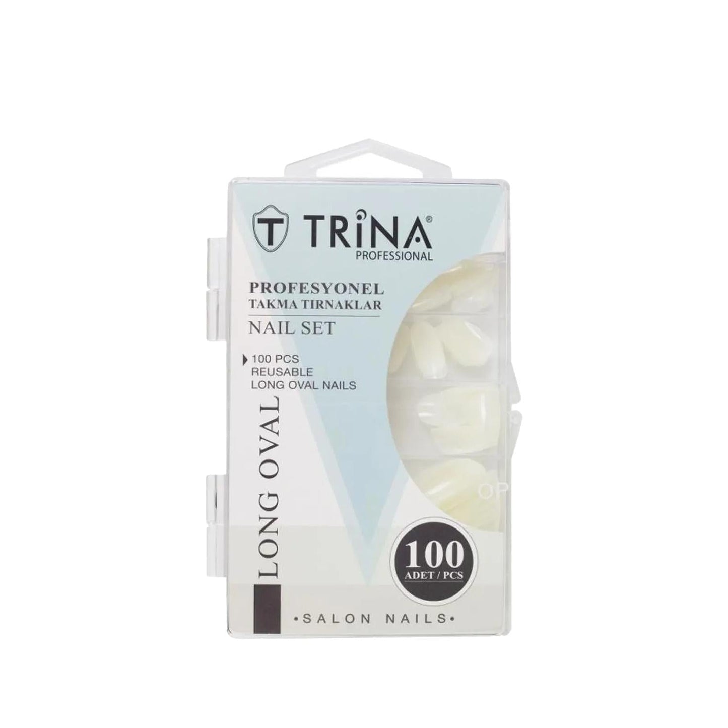 Trina False Nails - Long Oval Shape Artificial Nail Enhancements, 100 Units - Trina TRNNAIL0002