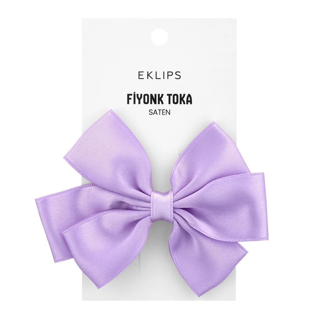 Eklips Purple Satin Bow Hair Clip Elegant Ribbon Accessory
