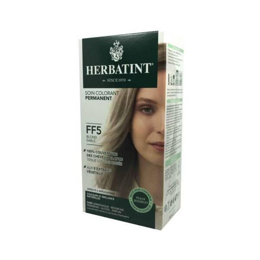 Herbatint FF5 Blond Sable Hair Dye: Natural, Ammonia & Paraben-Free Color with Aloe Vera for Sensitive Scalps - Gentle Plant-Based Formula