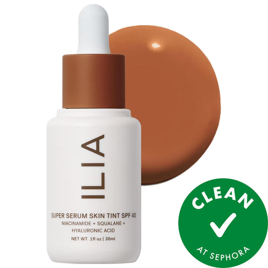 Ilia Super Serum Skin Tint SPF 40: Hydrating Skincare Foundation, Light Dewy Coverage, Vegan & Cruelty-Free Mineral Sunscreen Makeup