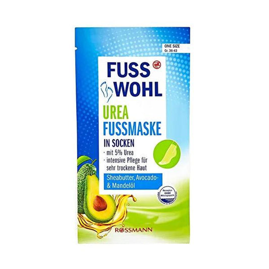 Fusswohl Foot Mask - Intensive Moisturizing Foot Care for Dry, Cracked Heels - Vegan & Dermatologically Approved