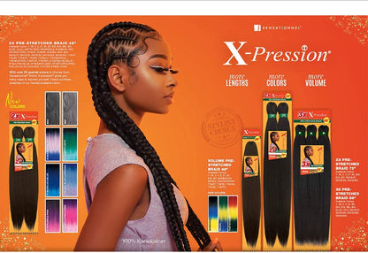 Sensationnel X-Pression 2X Pre-Stretched Braiding Hair 72" – Choose Color