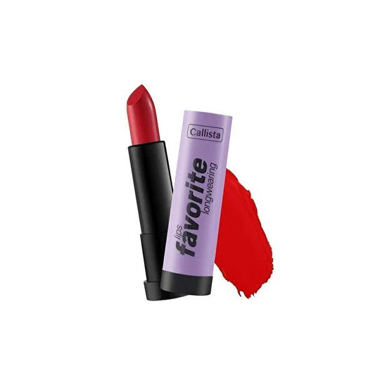 Callista Lips Favorite Longwearing Lipstick - Planet Red 302, Matte Finish, Nourishing Lip Color