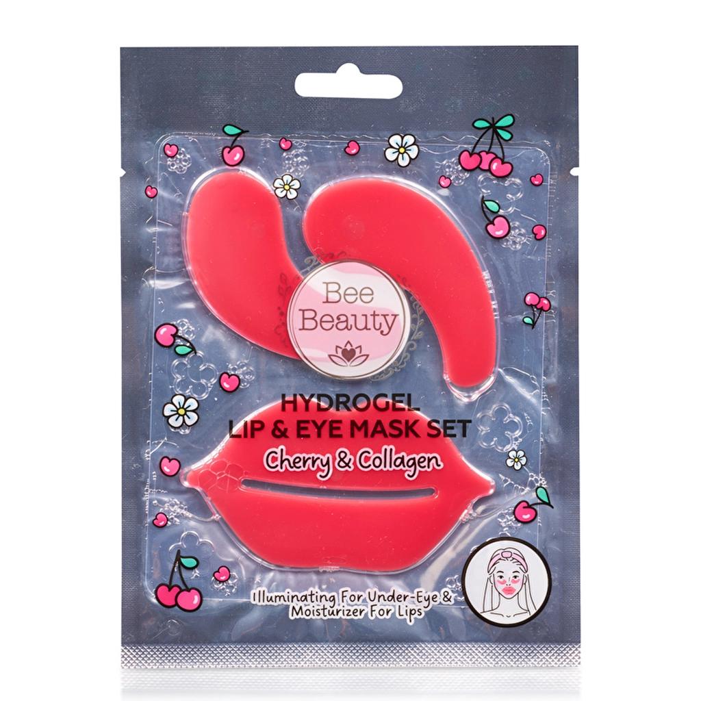 Bee Beauty Cherry Hydrogel Lip & Eye Mask Set for Soft Skin