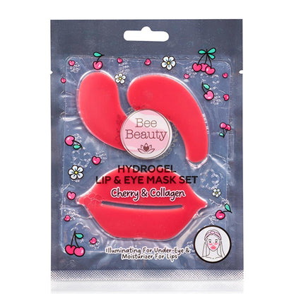 Bee Beauty Cherry Hydrogel Lip & Eye Mask Set for Soft Skin