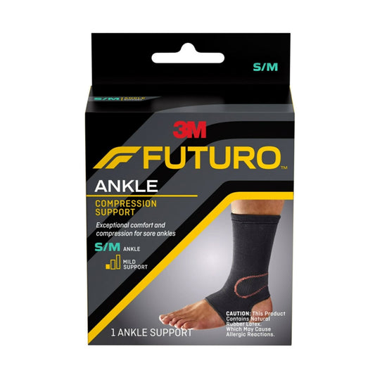 FUTURO Comfort Slim Silhouette Ankle Support, Breathable Compression Sleeve, S/M