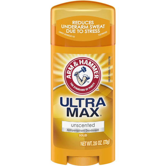 Arm & Hammer Ultra Max Antiperspirant Deodorant, Unscented, 2.6 oz (Invisible Solid)