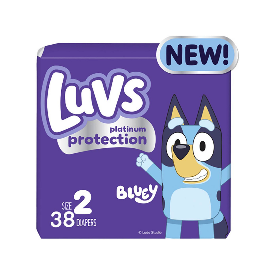 Luvs Platinum Protection Baby Diapers Bluey Designs Size 2 (38 Count)