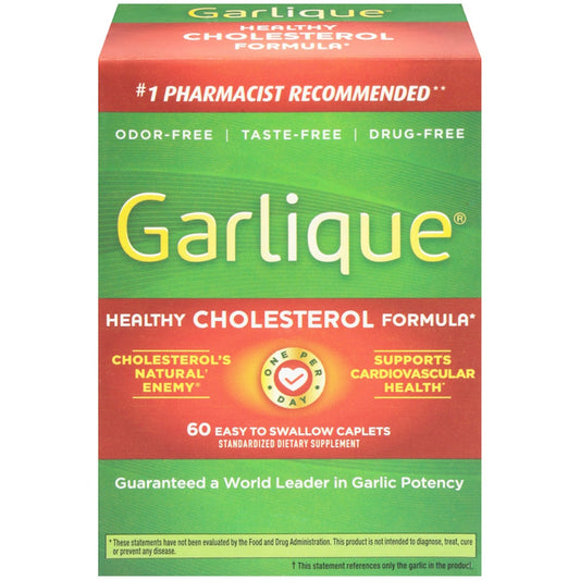 Garlique Healthy Cholesterol Formula - Drug-Free Caplets, 60 Count