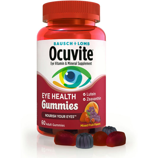 Ocuvite Adult Eye Health Gummies - Mixed Fruit Flavors, Lutein & Zeaxanthin, 60 Count