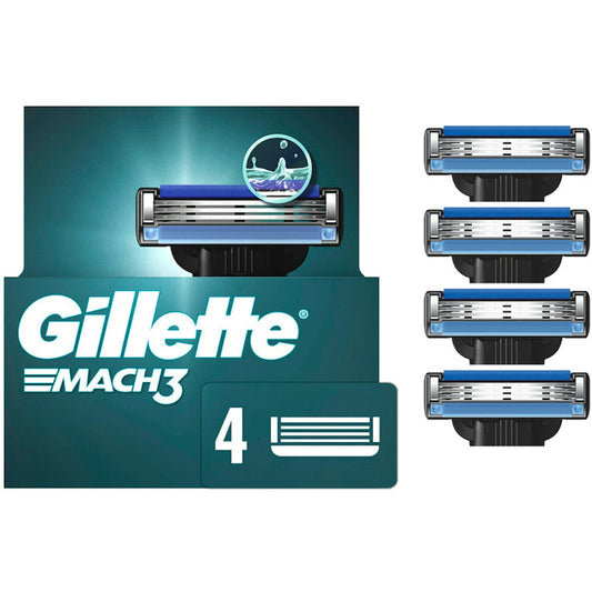 Gillette Mach3 Men's 3-Blade Razor Blades Refills Cartridges