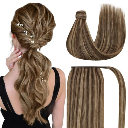 VIP Ponytail Silky 18" 100% Human Hair Extension - Choose Color
