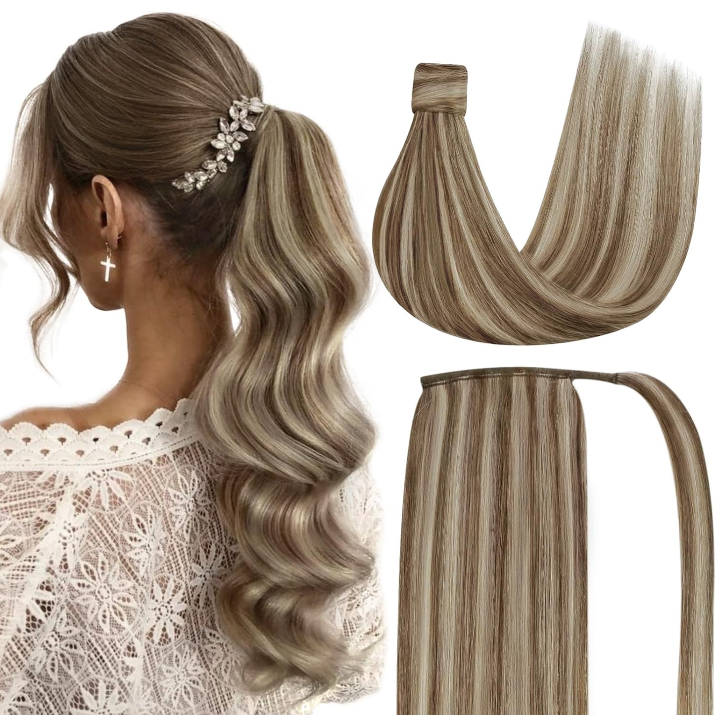 VIP Ponytail Silky 18" 100% Human Hair Extension - Choose Color