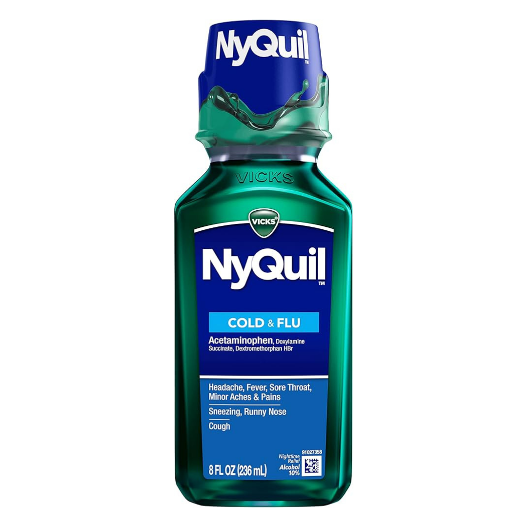 Vicks NyQuil Cold & Flu Nighttime Relief Original Flavor Liquid (8oz)