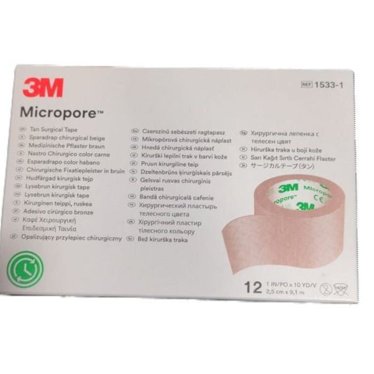 3m Micropore Tan Surgcal 1inx10yd Tape 12ct
