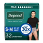 Depend Maximum Absorbency Underwear for Men Small (19 Count)