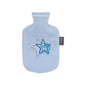 Fashy Child Hot Water Bottle: Safe, Comforting Warmth for Kids - Blue 0.8 Liter Thermophore with Protective Cover