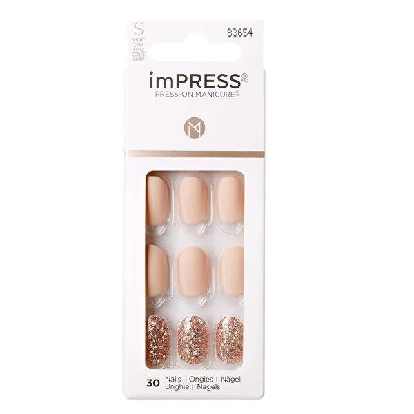 Impress Adhesive Nail Tips - PureFit Technology, 30 Count - Press-On Nails for Salon Quality at Home