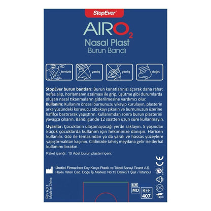 StopEver Nasal Plast Breathe Easy Strips Large 10 Pack