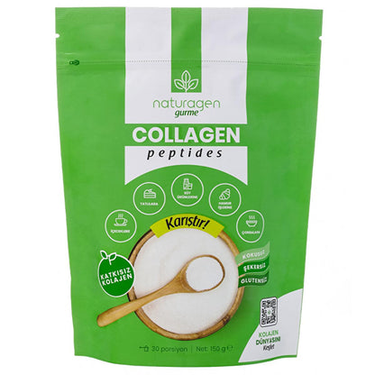 Naturagen 100% Pure Collagen Supplement Powder - Gluten-Free, Sugar-Free, Enhances Nutrition - Collagen Gurme 150g